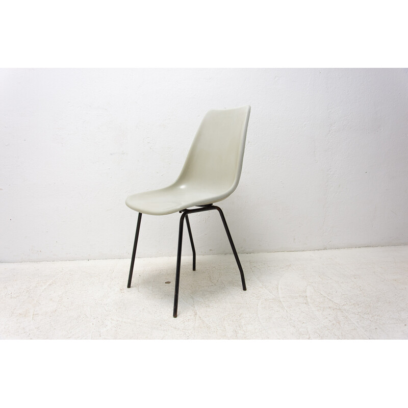 Conjunto de 3 cadeiras de fibra de vidro vintage de Miroslav Navrátil para Vertex, Checoslováquia 1960