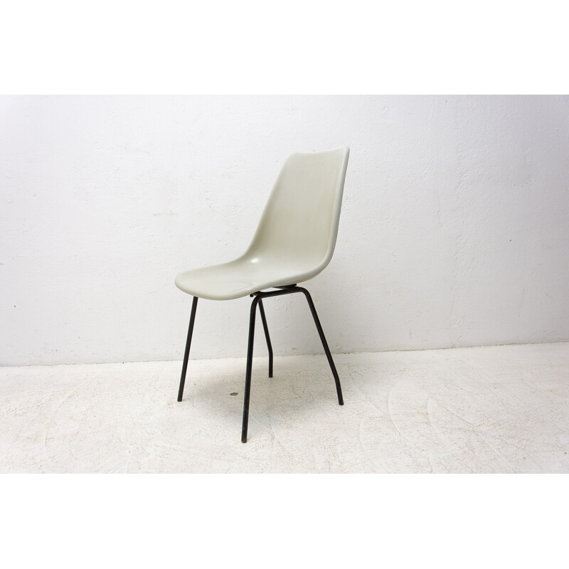 Set of 3 vintage fiberglass chairs by Miroslav Navrátil for Vertex, Czechoslovakia 1960