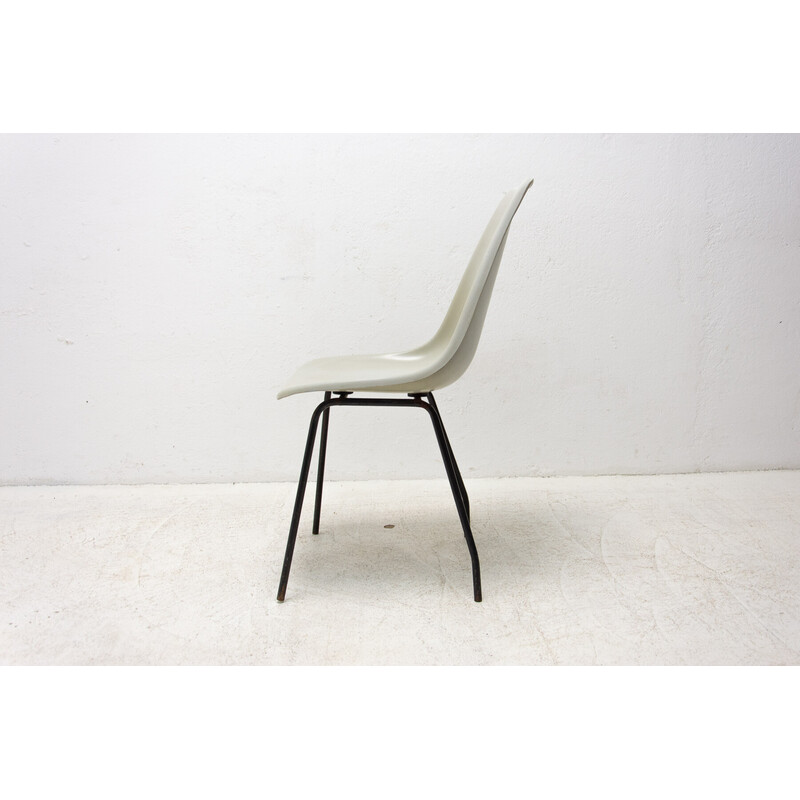 Ensemble de 3 chaises vintage en fibre de verre par Miroslav Navrátil pour Vertex, Tchécoslovaquie 1960