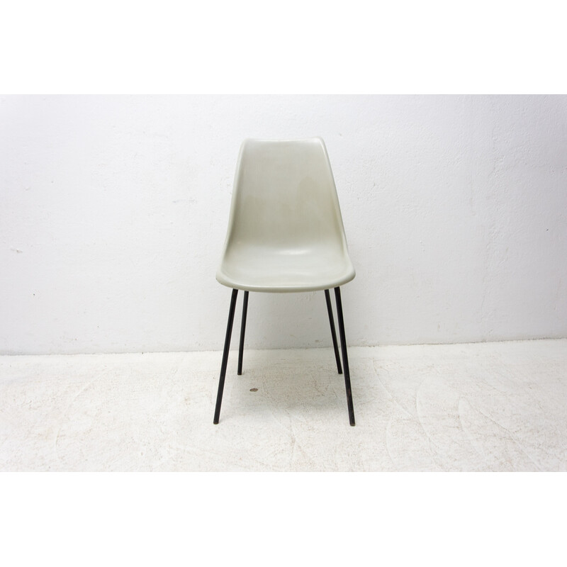 Set of 3 vintage fiberglass chairs by Miroslav Navrátil for Vertex, Czechoslovakia 1960