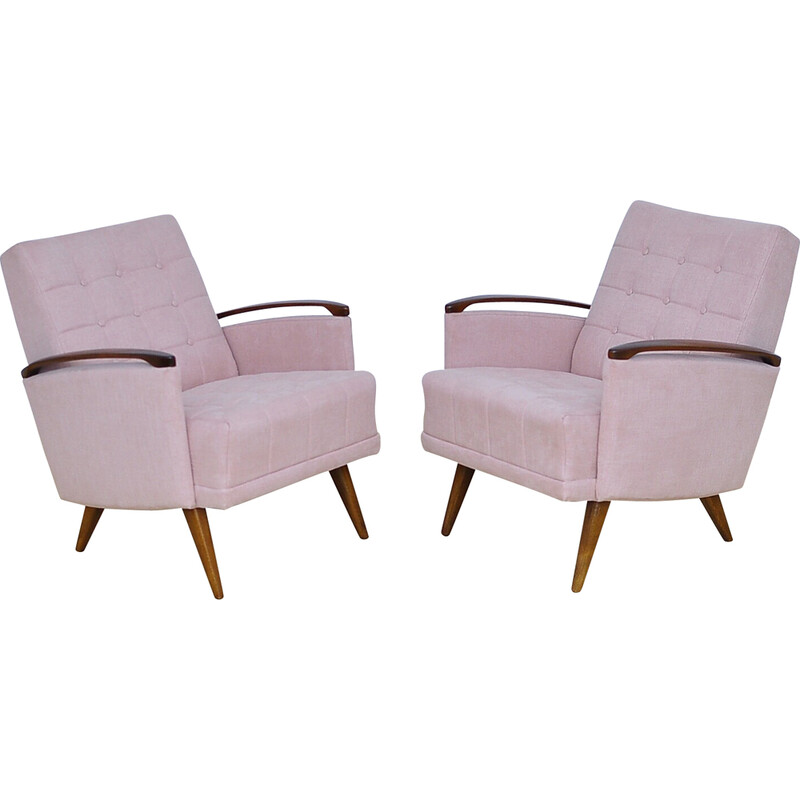 Paire de fauteuils rembourrés vintage, 1960