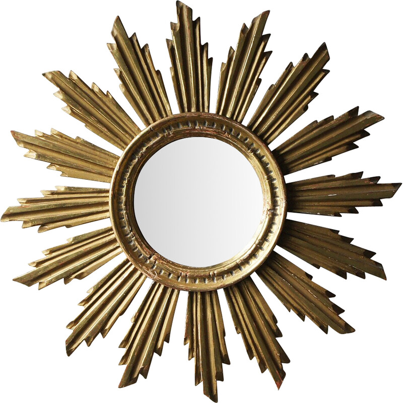 Mid-century Sun mirror in wood