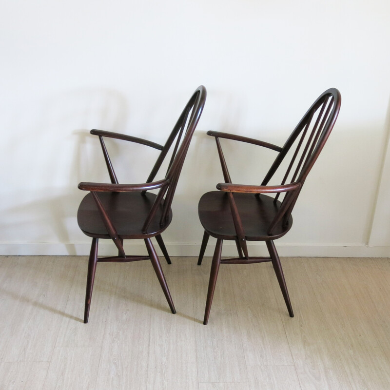 Pair of Quaker Back Windsor Armchairs by Lucian Ercolani for Ercol - 1970s