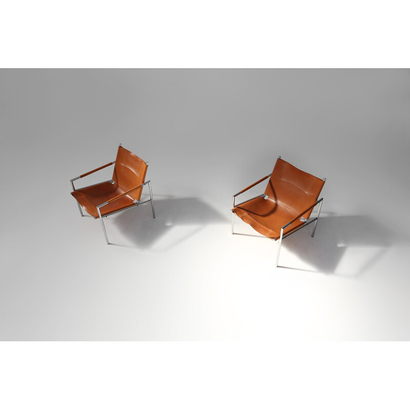 Pair of vintage Sz02 armchairs by Maritn Visser for 't Spectrum Bergeijk, 1965