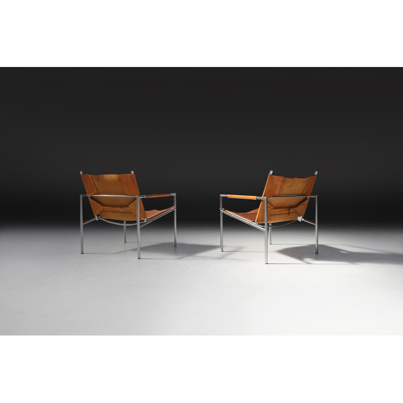 Pair of vintage Sz02 armchairs by Maritn Visser for 't Spectrum Bergeijk, 1965