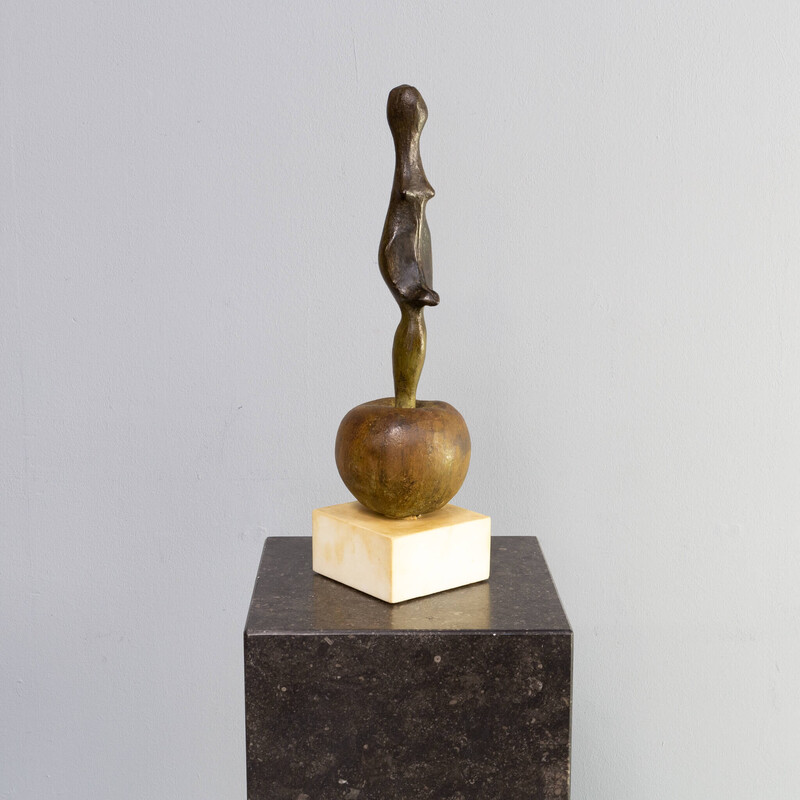 Vintage sculpture "abstract woman on a balloon" by Godfried Pieters, 1960