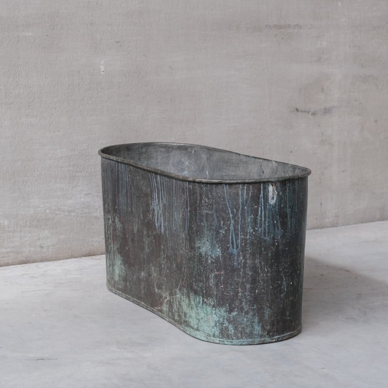 Vintage planter in patinated copper, France 1920