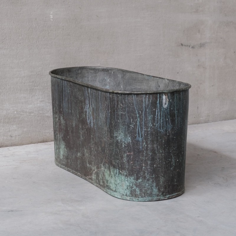 Vintage planter in patinated copper, France 1920