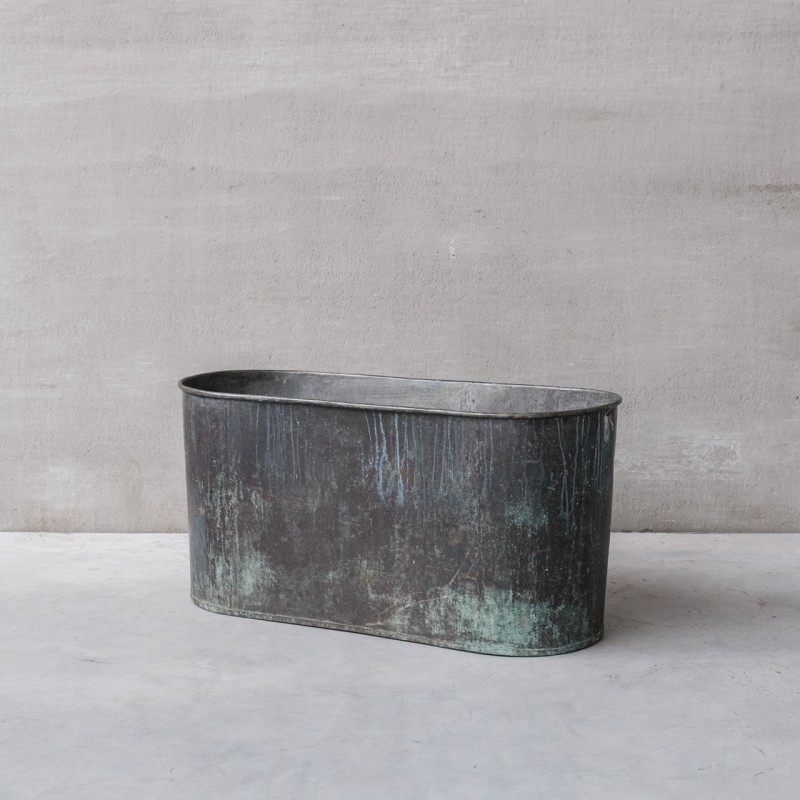 Vintage planter in patinated copper, France 1920