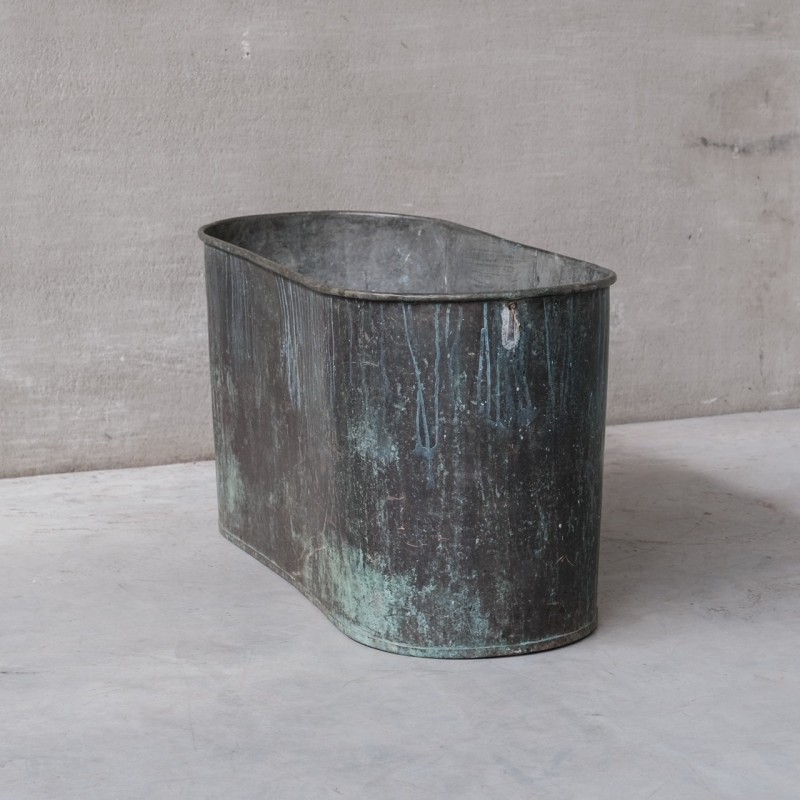 Vintage planter in patinated copper, France 1920