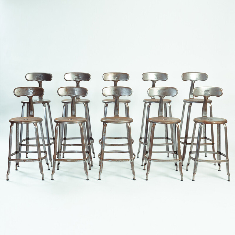 Vintage Whale back bar stools in metal