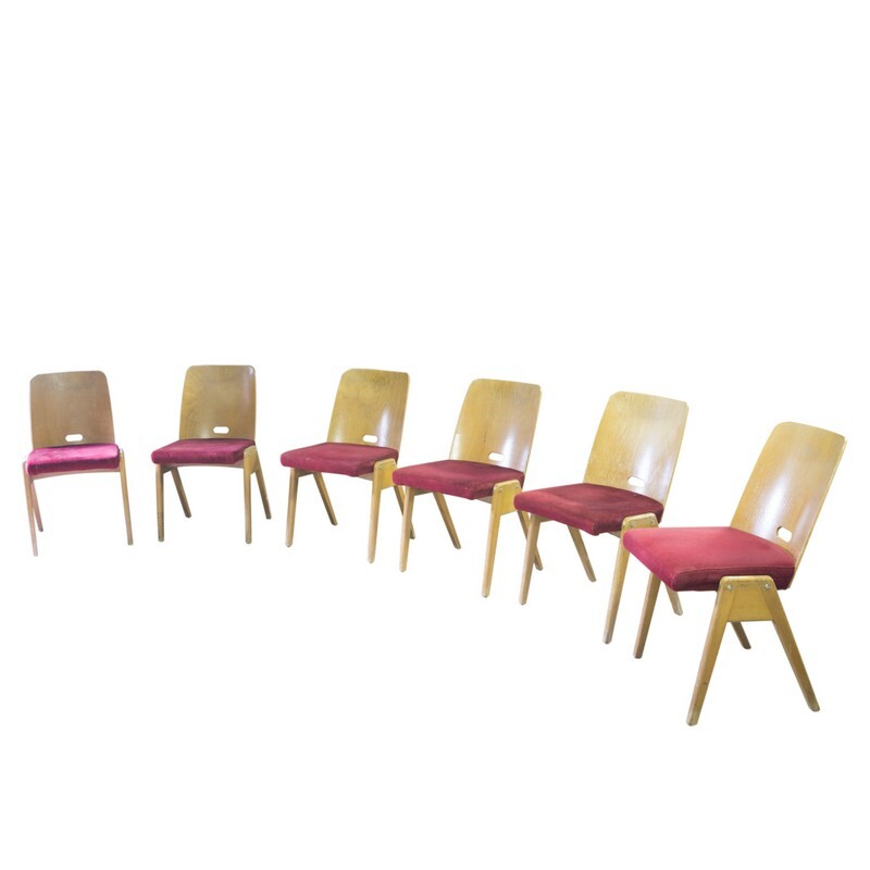 Set of six Vintage chairs, circa 1960, Central European 