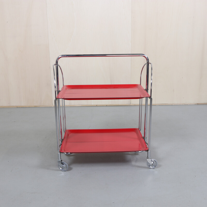 Vintage serving trolley in red by Gerlinol