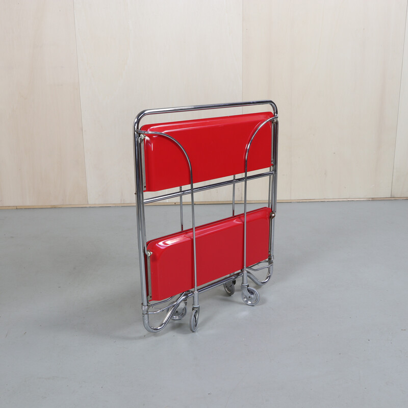 Vintage serving trolley in red by Gerlinol