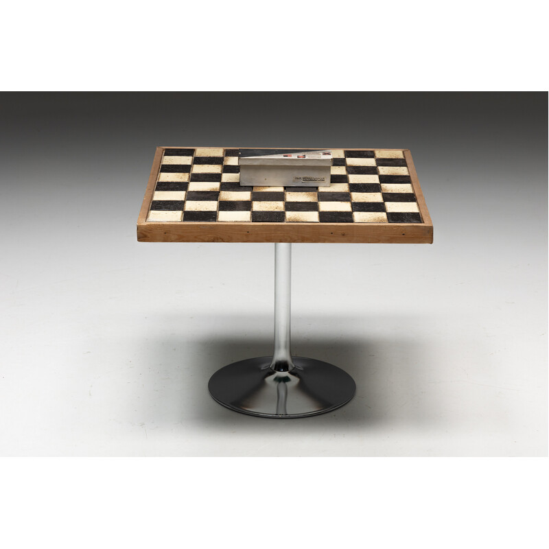 Vintage speeltafel met Bauhaus schaakspel van Josef Hartwig, Duitsland 1924
