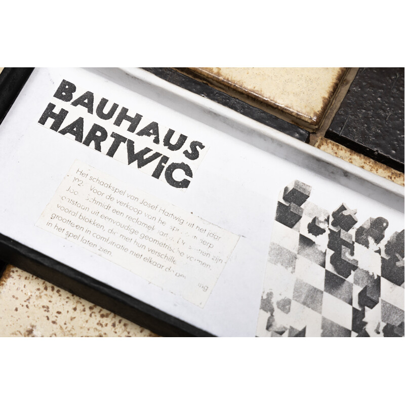 Vintage game table with Bauhaus chess set by Josef Hartwig, Germany 1924