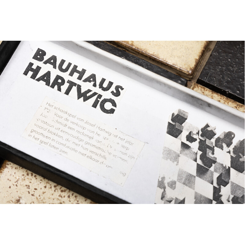 Vintage speeltafel met Bauhaus schaakspel van Josef Hartwig, Duitsland 1924