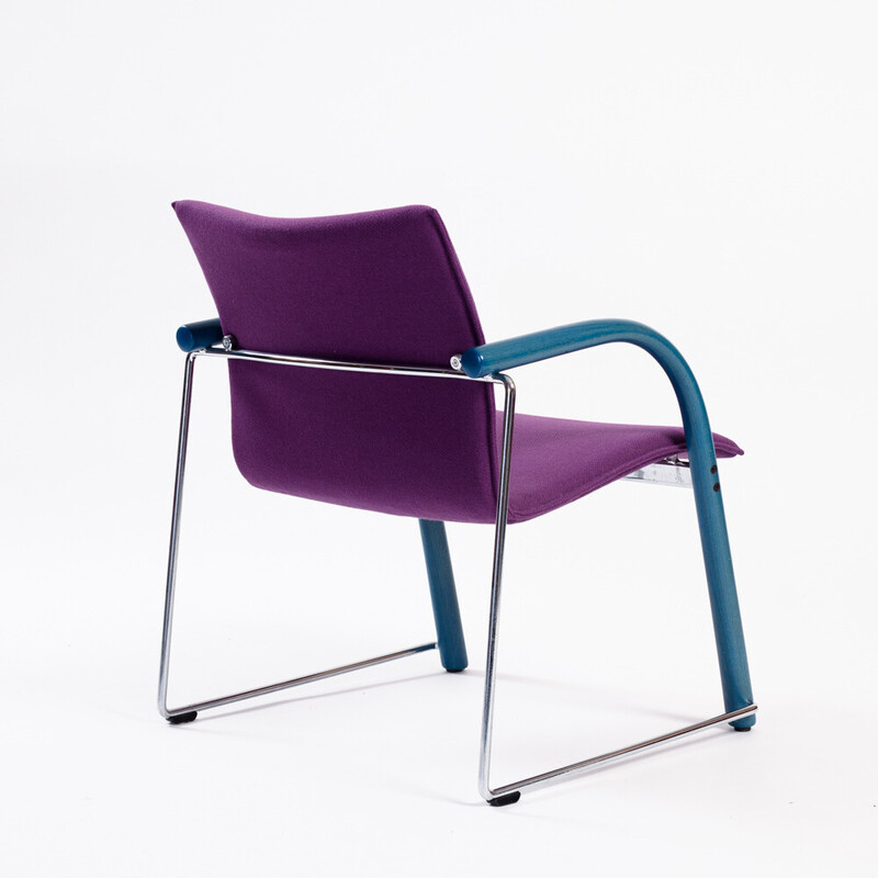 Paire de fauteuils empilables postmodernes vintage de Wulf Schneider Ulrich Böhme pour Thonet, 1980