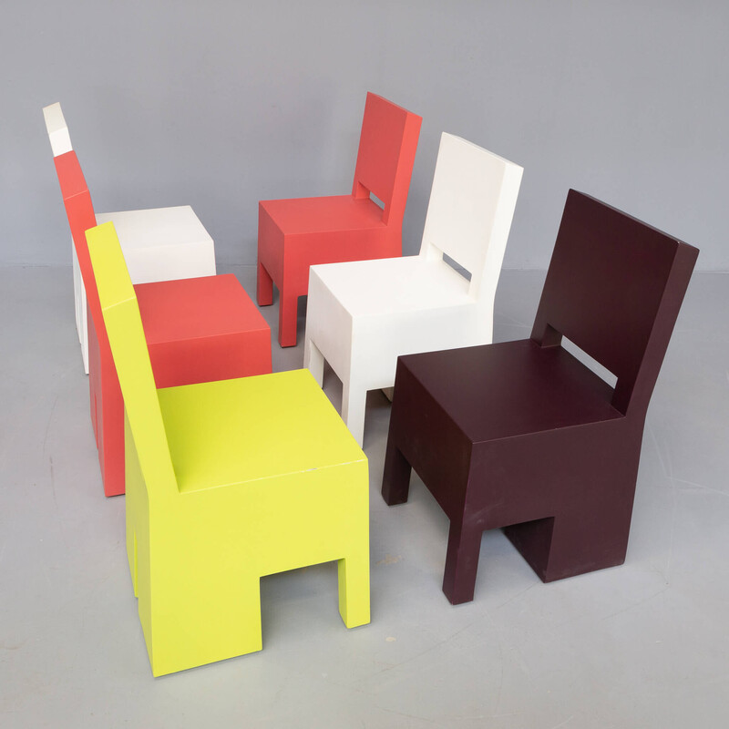 Conjunto de 6 cadeiras vintage I'Mperfect de Leonie Jansen para Jspr