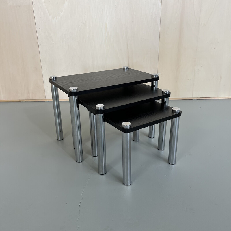 Vintage black nesting tables