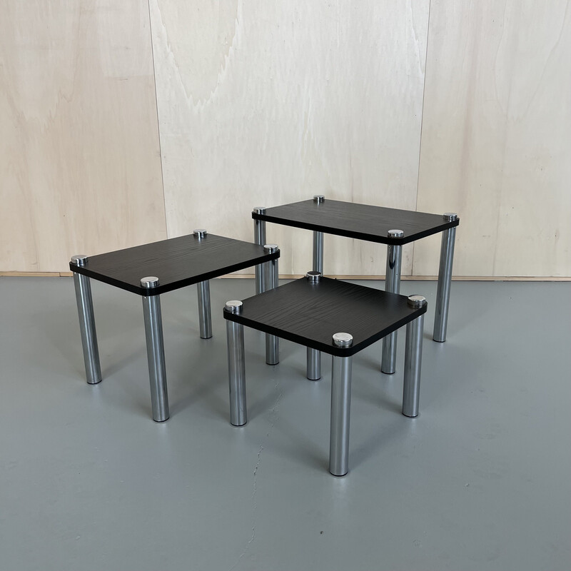 Vintage black nesting tables