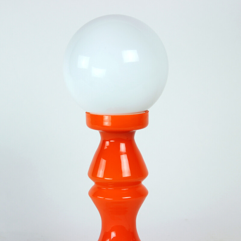 Orangefarbene Glastischlampe von Vitropol, Polen 1960er Jahre