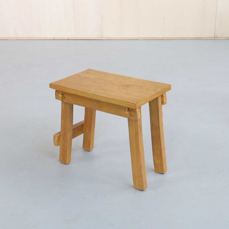 Par de mesas laterais de madeira de carvalho natural vintage