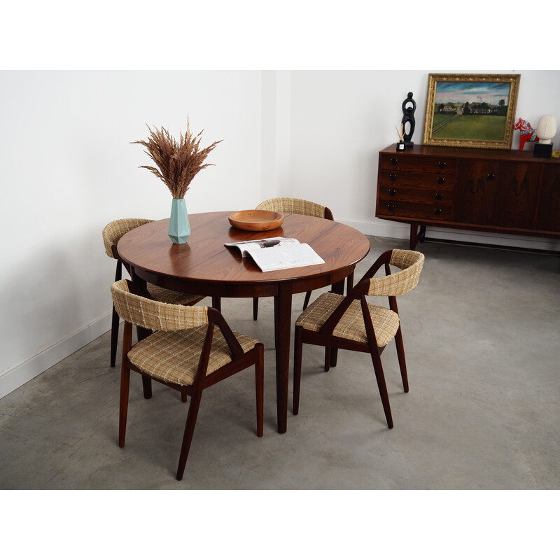 Vintage round rosewood table, Denmark 1970s