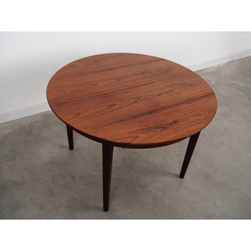 Vintage ronde rozenhouten tafel, Denemarken 1970