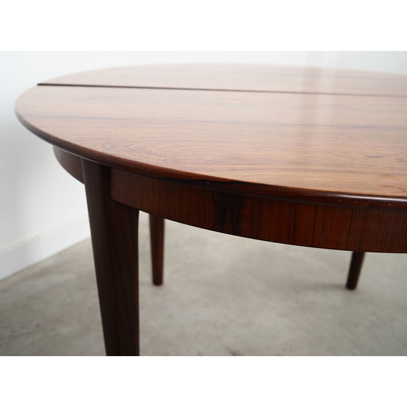 Vintage round rosewood table, Denmark 1970s