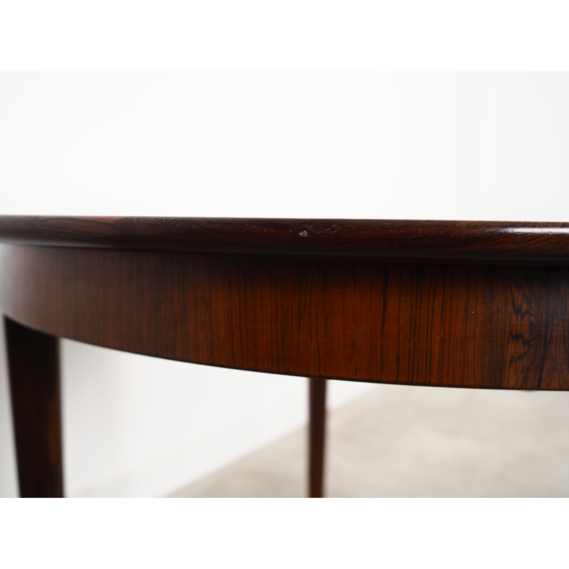 Vintage round rosewood table, Denmark 1970s