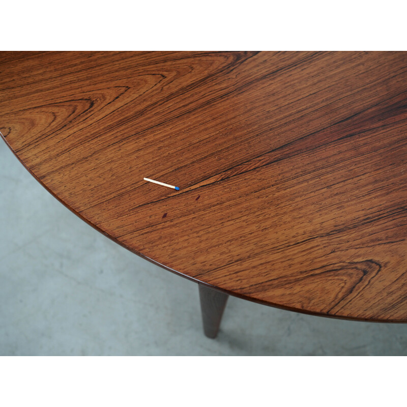 Vintage round rosewood table, Denmark 1970s