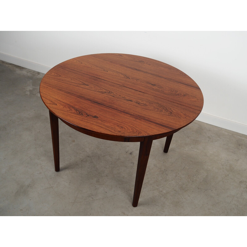 Vintage round rosewood table, Denmark 1970s
