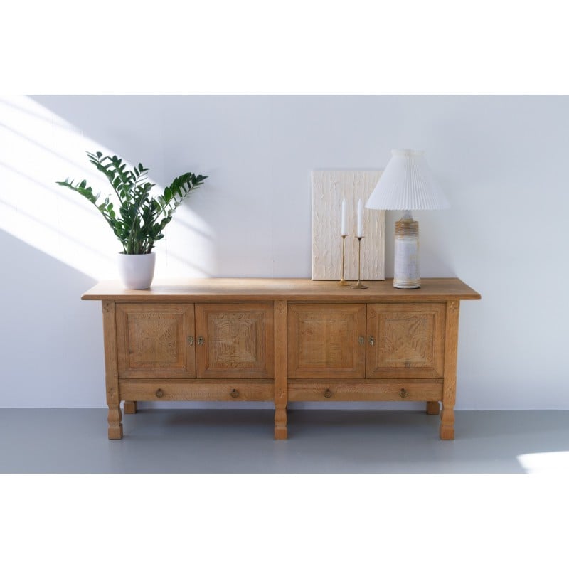 Vintage Danish Brutalist oakwood sideboard, 1960s