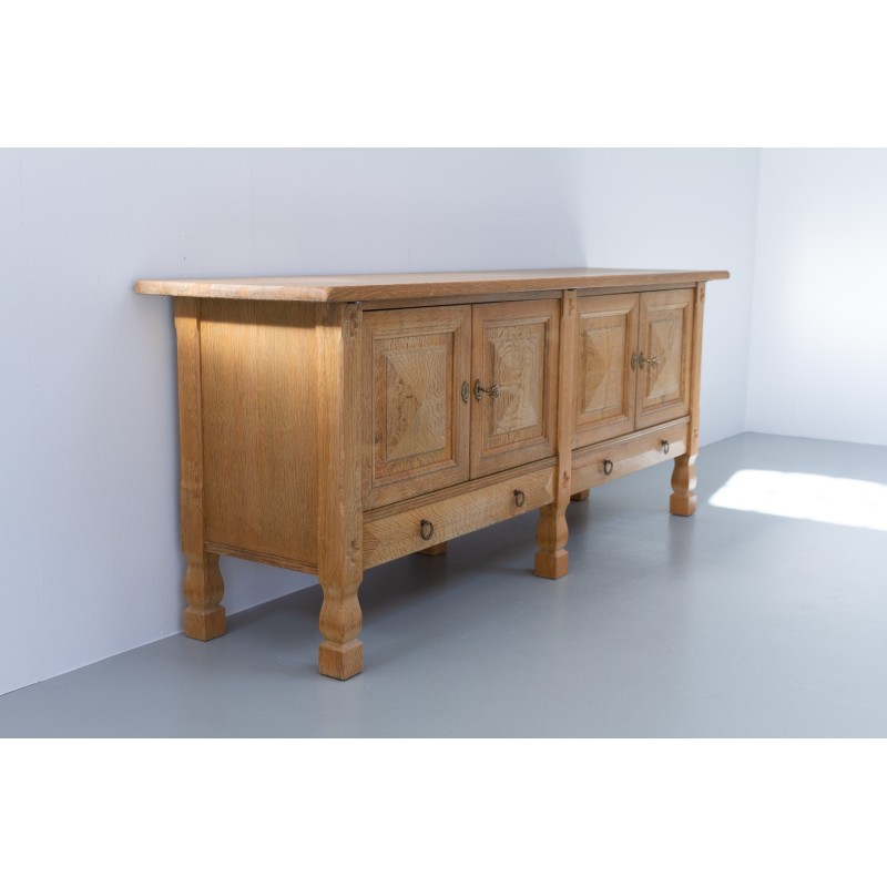 Vintage Danish Brutalist oakwood sideboard, 1960s