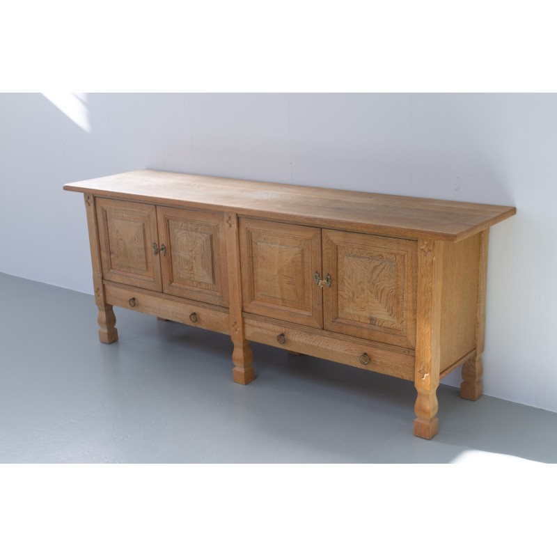 Vintage Danish Brutalist oakwood sideboard, 1960s