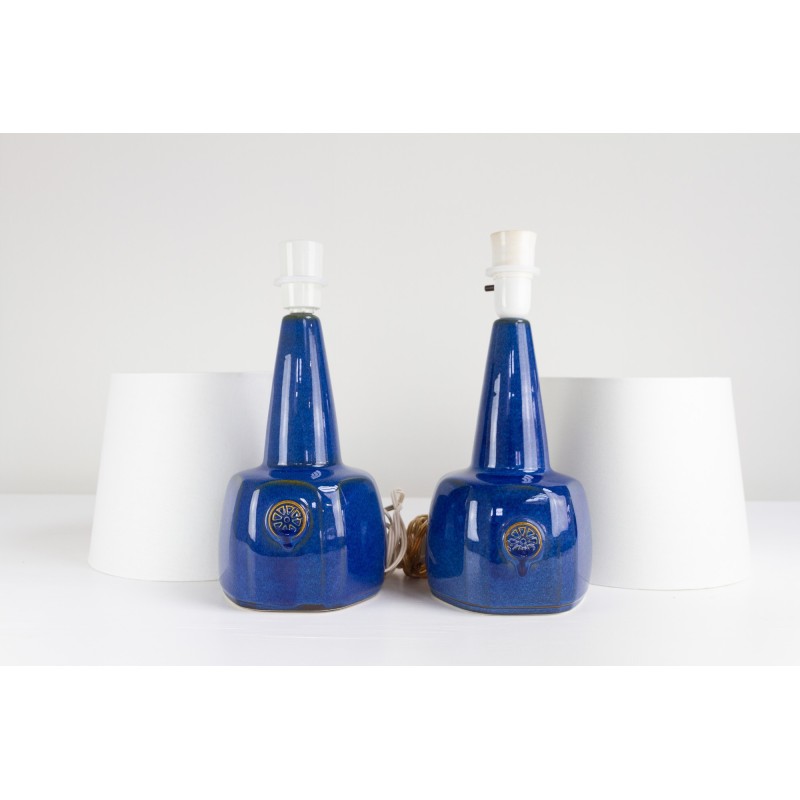 Pair of vintage Danish ceramic table lamps by Einar Johansen for Søholm, 1960s