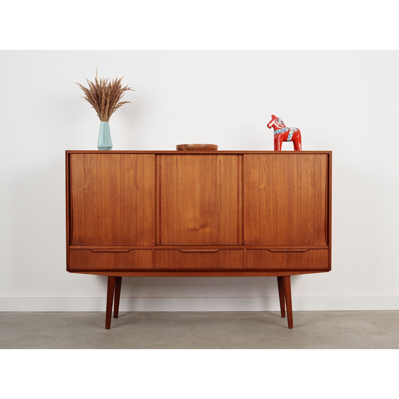 Vintage Danish teak highboard by E.W. Bach, 1960s