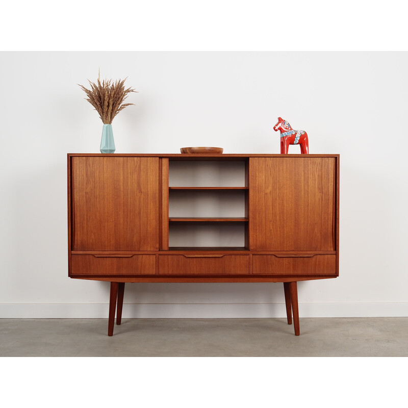 Vintage Danish teak highboard by E.W. Bach, 1960s