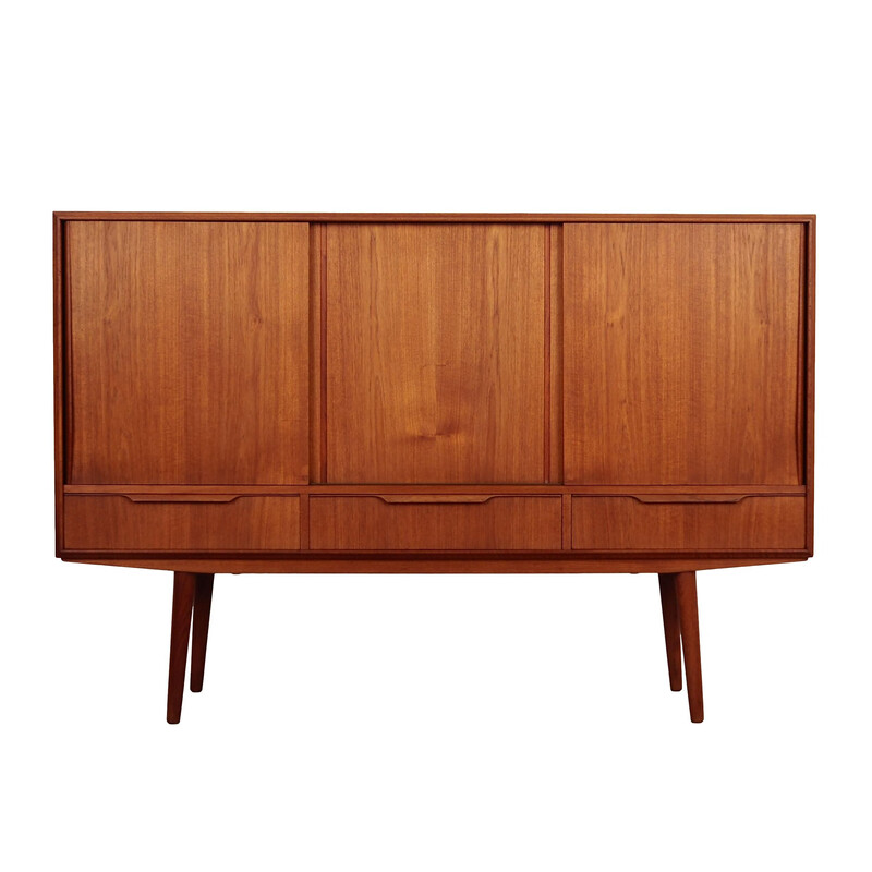 Vintage Danish teak highboard by E.W. Bach, 1960s