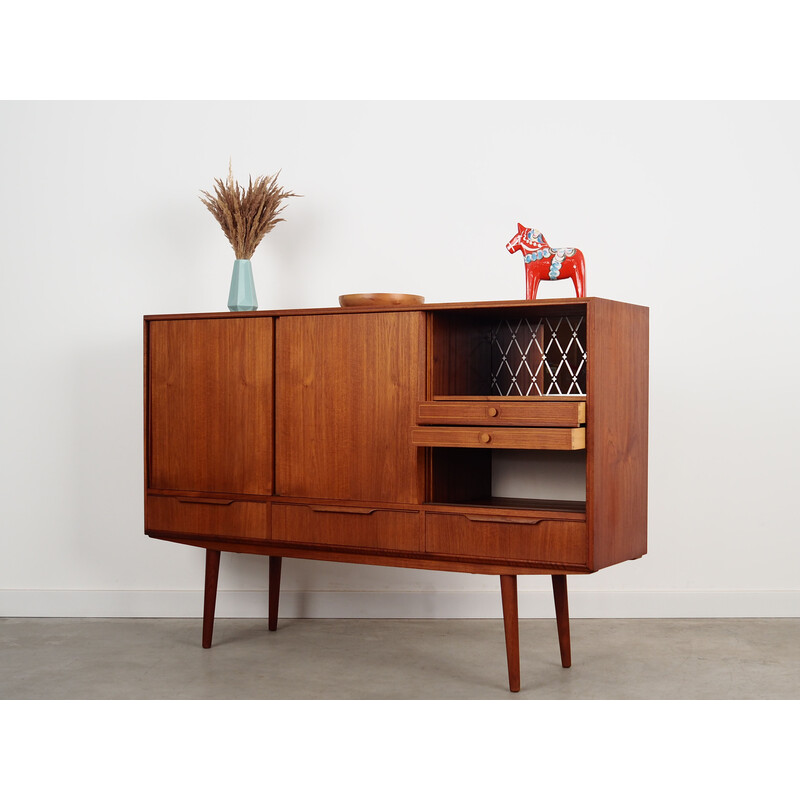 Altes dänisches Teakholz-Highboard von E.W. Bach, 1960er Jahre