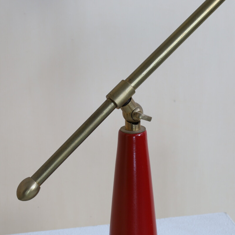 Vintage Diabolo tafellamp in messing en marmer van Stilnovo, 1950
