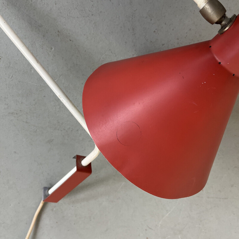 Vintage Elbow paperclip wandlamp van J. Hoogervorst voor Anvia, 1960