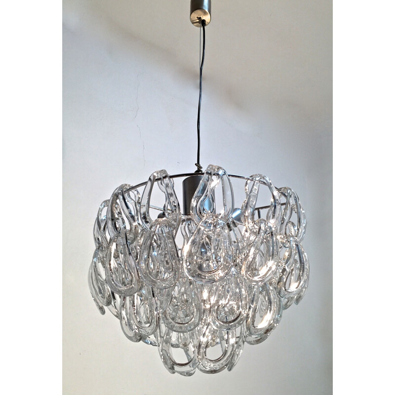 Giogali cristal chandelier by Angelo Mangiarotti for Vistosi - 1960s