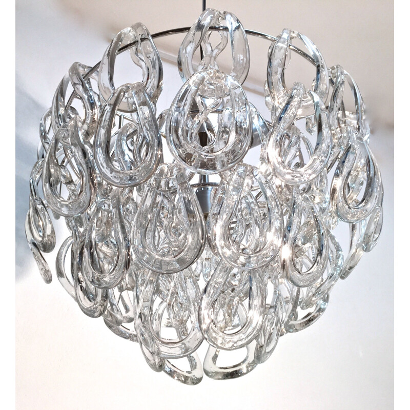 Giogali cristal chandelier by Angelo Mangiarotti for Vistosi - 1960s