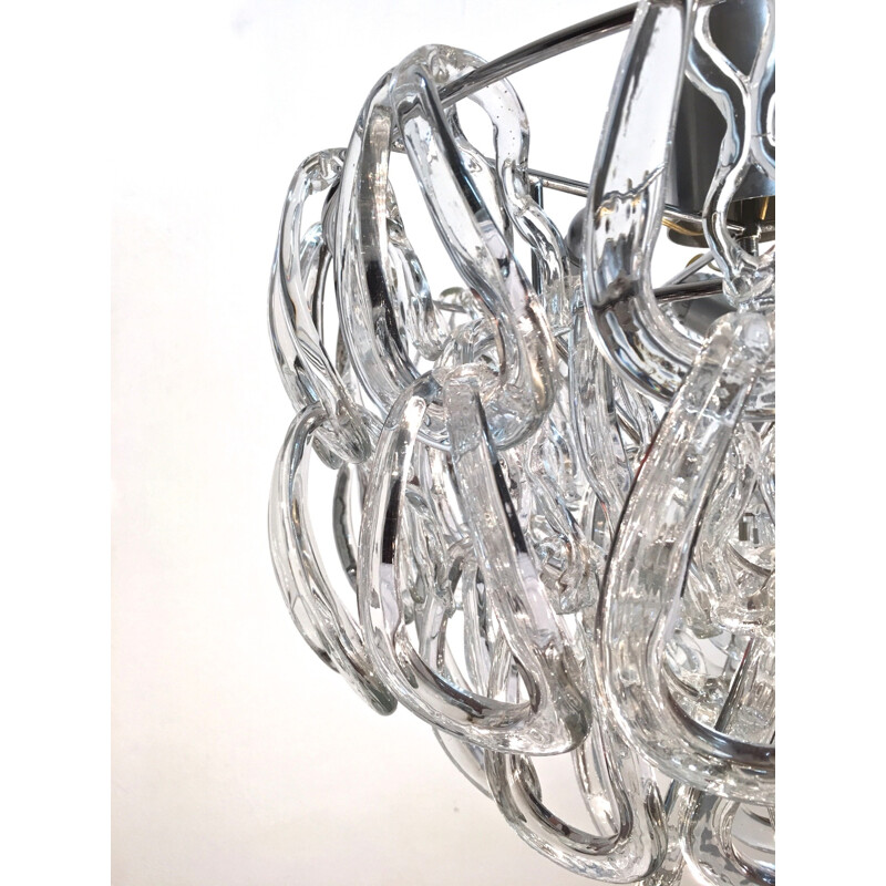 Giogali cristal chandelier by Angelo Mangiarotti for Vistosi - 1960s