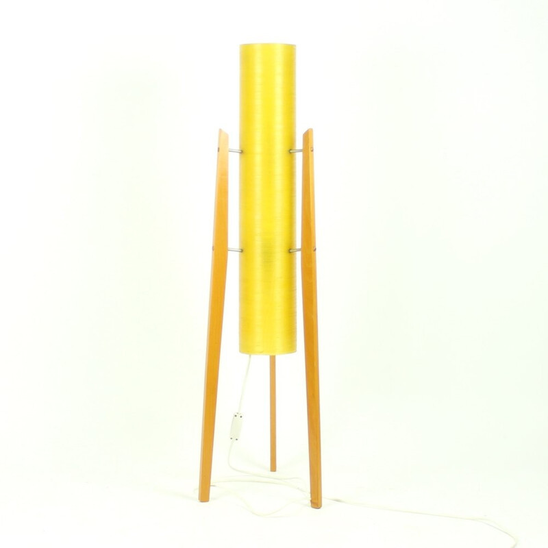 Lampe sur pied Rocket jaune - 1960
