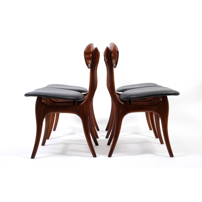 Set of 4 vintage chairs by Louis van Teeffelen for Wébé, Netherlands 1960