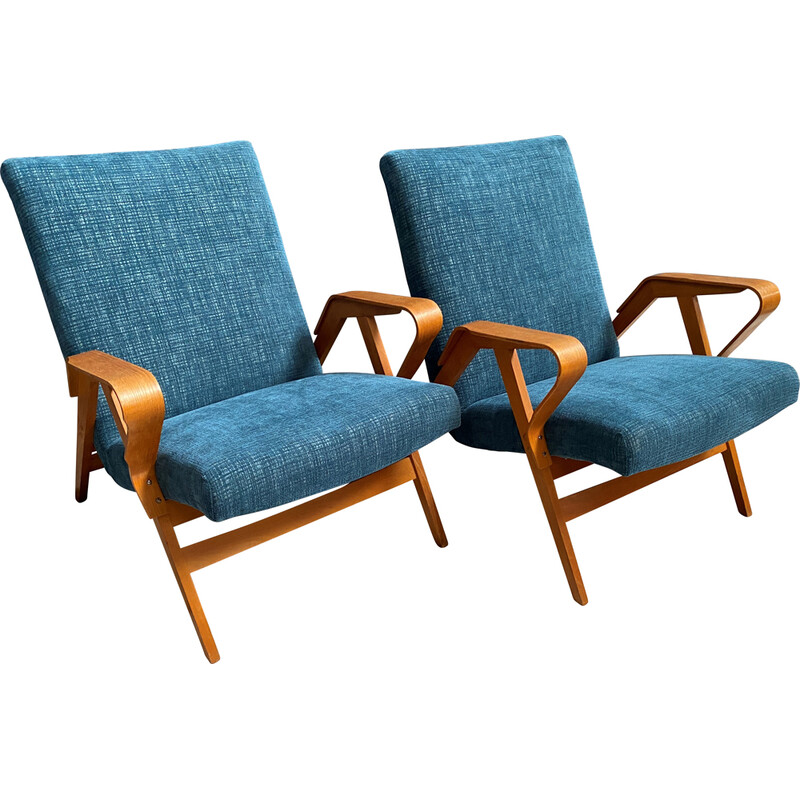 Pair of mid-century armchairs model 24-23 by František Jirák for Tatra, 1960s