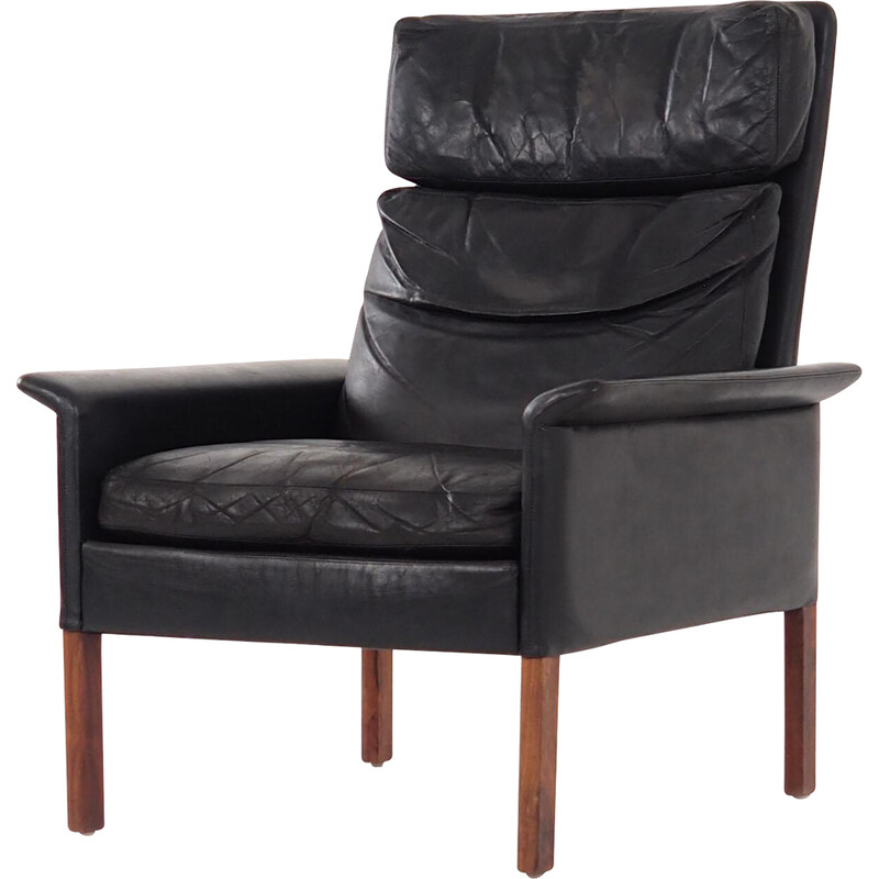 Vintage leather armchair by Hans Olsen